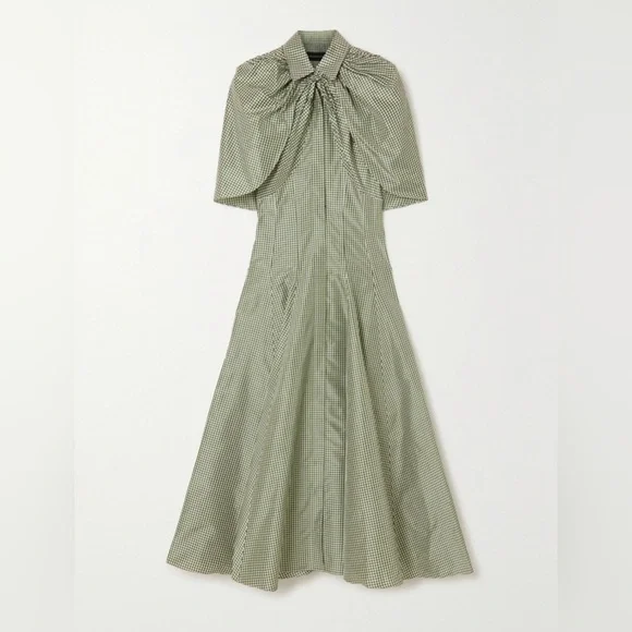 green emerald velvet dress BRANDON MAXWELL Size 2 Green Rayon Wrap Skirt